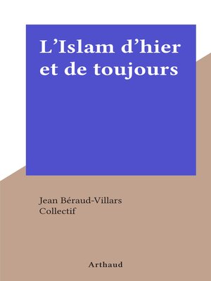 cover image of L'Islam d'hier et de toujours